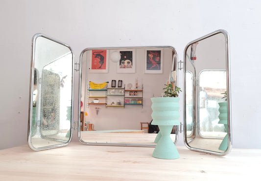 ESPEJO TRÍPTICO BARBERO