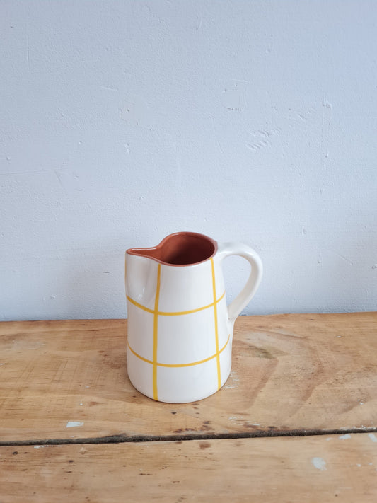 JARRA CUADROS AMARILLOS 1/2 LITRO