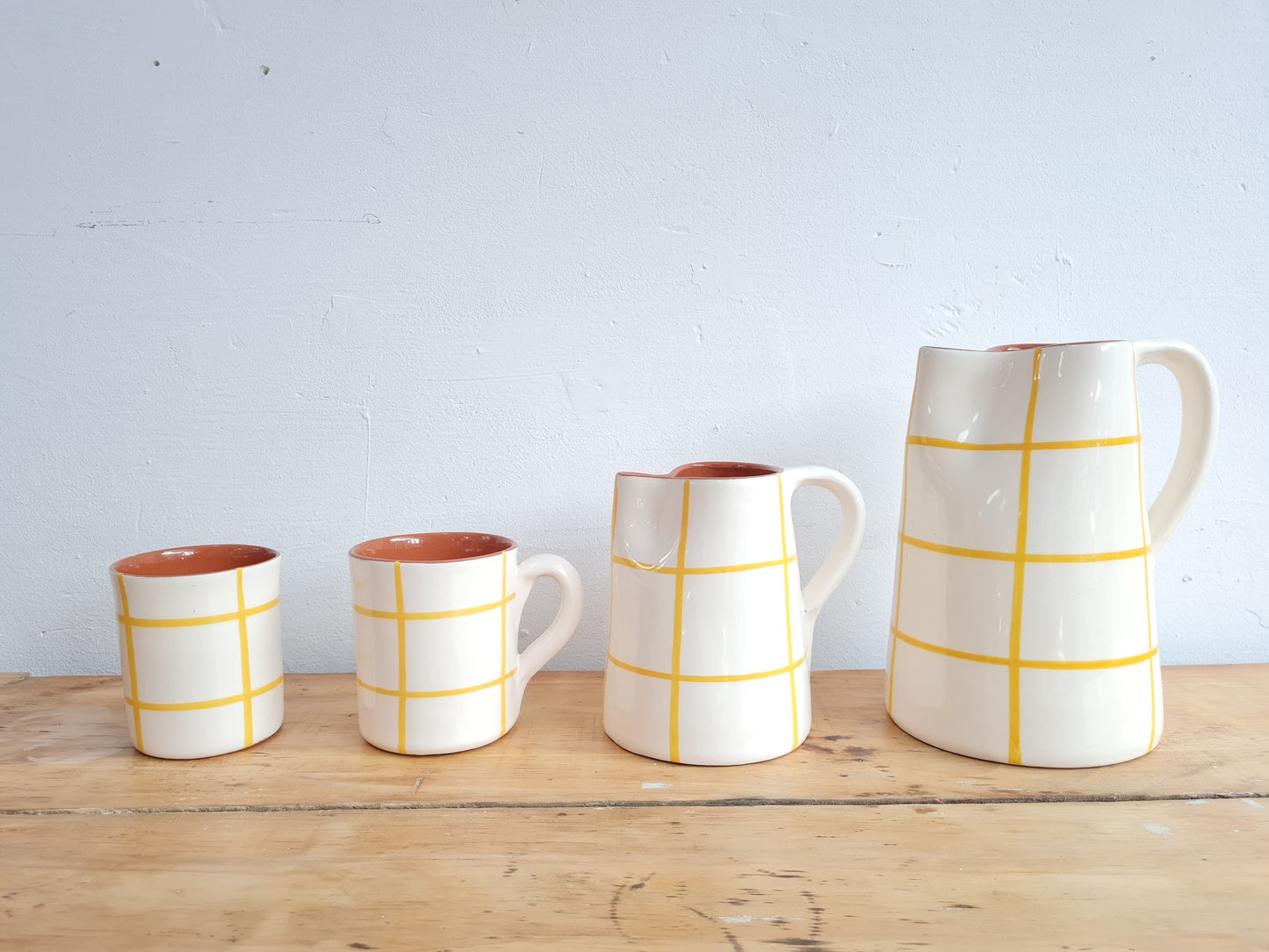 VASO CUADROS AMARILLO