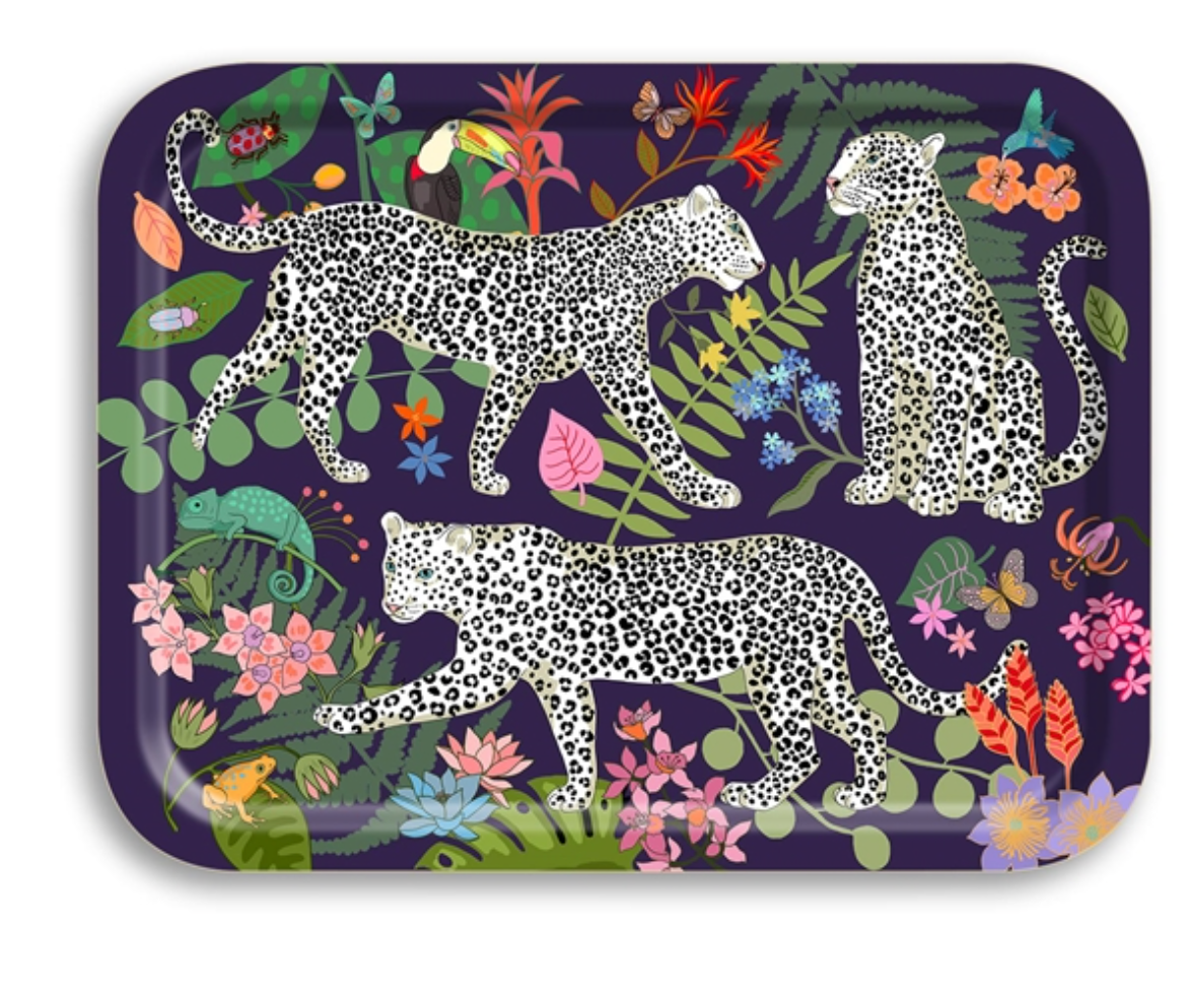 BANDEJA LEOPARDO AZUL OSCURO
