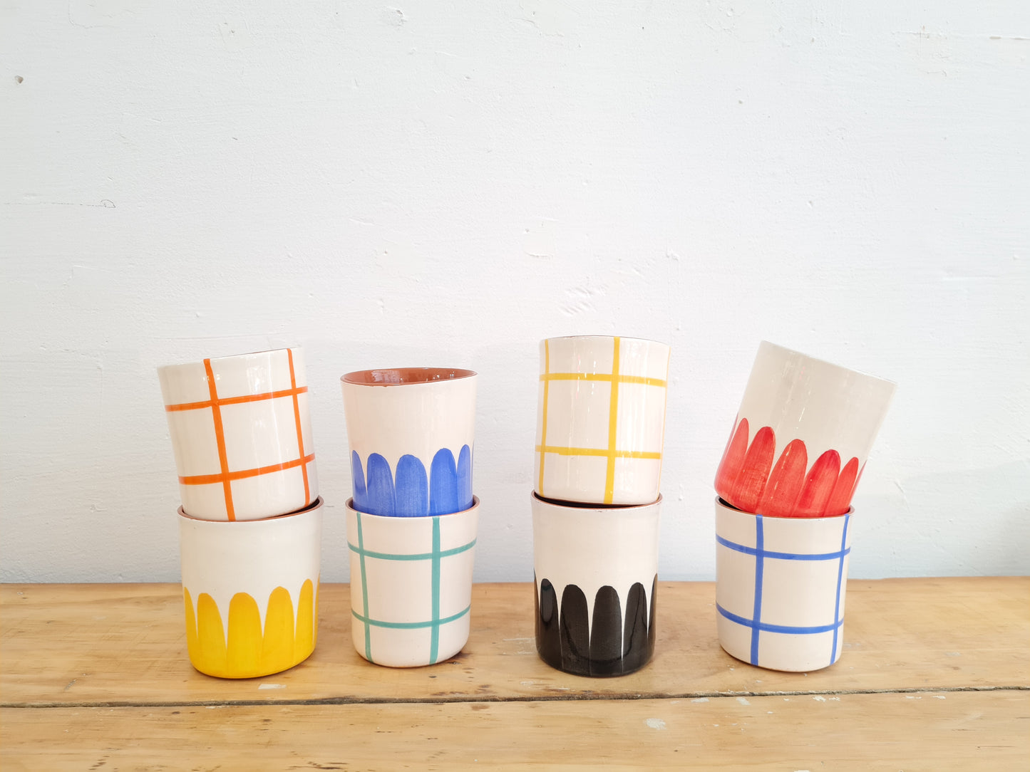 VASO CUADROS VERDES